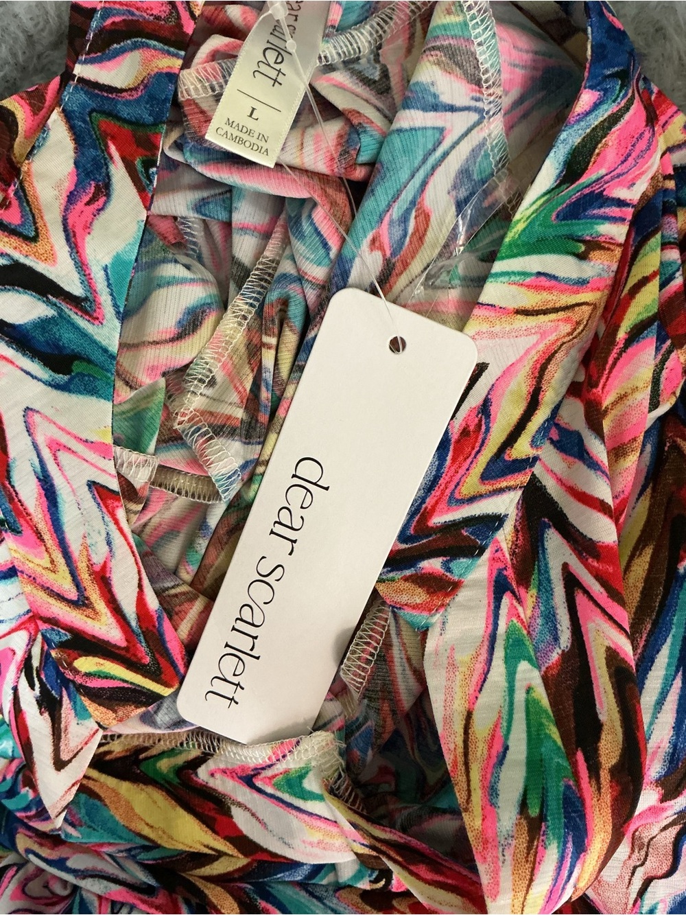 Dear Scarlett Multi-Color Chevron Split-Neck Tunic - Picture 4 of 4